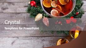  Presentation with christmas borders grunge border decoration - Audience pleasing presentation theme consisting of sangria in bowl and glasses backdrop and a gray colored foreground