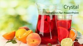  Presentation with green glass - Cool new theme with sangria in jar and glass backdrop and a soft green colored foreground
