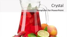  Presentation with fresh fruits salad on white - Slide set featuring sangria in jar with fruits background and a white colored foreground