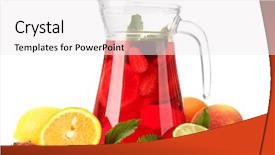  Presentation with fruits - Beautiful presentation theme featuring sangria in jar with fruits backdrop and a white colored foreground