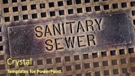  Presentation with sewer - Presentation theme enhanced with sanitary-sewer-man-hole-cover background and a  colored foreground