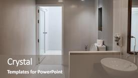  Presentation with hotel - Audience pleasing PPT theme consisting of sanitaryware wellness - interior of modern hotel bathroom backdrop and a gray colored foreground
