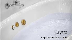  Presentation with wellness - Colorful presentation design enhanced with sanitaryware wellness - new jacuzzi bathtub filled backdrop and a sky blue colored foreground