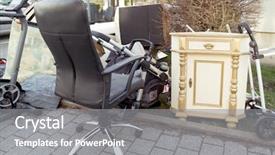  Presentation with waikiki old - Beautiful presentation theme featuring sanitation - big pile of old broken backdrop and a gray colored foreground