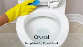  Presentation with cleaning the school - Colorful slide deck enhanced with sanitation - toilet bowl cleaning backdrop and a light gray colored foreground