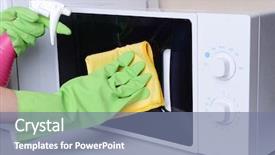  Presentation with commercial hvac duct cleaning - Theme with sanitation wipes - cleaning microwave oven in kitchen background and a seafoam green colored foreground