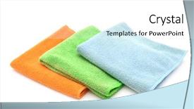  Presentation with bright colorful candy isolated - Audience pleasing presentation design consisting of sanitation wipes - colorful cloths microfiber isolated backdrop and a white colored foreground