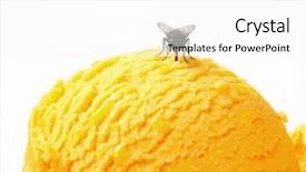  Presentation with food ice - Beautiful slides featuring food contamination - housefly on a scoop backdrop and a white colored foreground