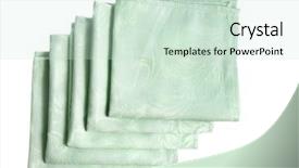  Presentation with kitchen towel - PPT theme having paper towel - pile kitchen napkin surface top background and a soft green colored foreground