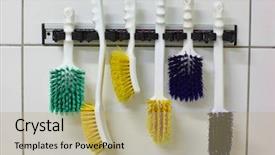  Presentation with industrial - Presentation theme consisting of technical choice - six colorful industrial nylon used background and a coral colored foreground