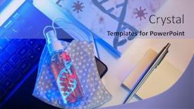  Presentation with anti virus - Slides having sanitizer-with-anti-virus-spray background and a light blue colored foreground