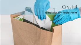  Presentation with food delivery - Presentation enhanced with sanitizing-surfaces-of-packages background and a light blue colored foreground