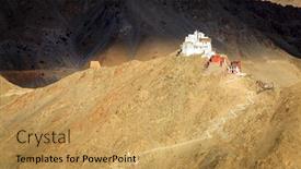  Presentation with ladakh - Presentation theme having sankar buddhist monastery in leh ladakh india background and a yellow colored foreground