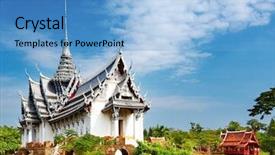  Presentation with ancient - Beautiful PPT theme featuring sanphet prasat palace ancient city backdrop and a light blue colored foreground
