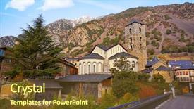 Presentation with church - Colorful presentation enhanced with sant esteve church in andorra backdrop and a tawny brown colored foreground
