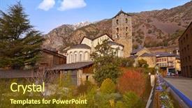  Presentation with giving to church - Theme featuring sant esteve church in andorra background and a  colored foreground
