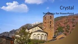  Presentation with church - Colorful PPT layouts enhanced with sant esteve church in andorra backdrop and a  colored foreground