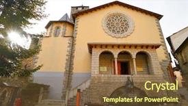  Presentation with bible tithe church tithes - Audience pleasing theme consisting of sant esteve church in andorra backdrop and a  colored foreground