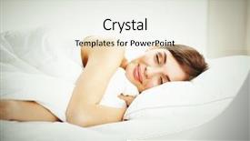  Presentation with farewell girl - Colorful presentation theme enhanced with sant et sommeil - beautiful girl sleeps backdrop and a sky blue colored foreground