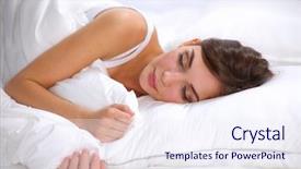  Presentation with girl mento - Presentation design enhanced with sant et sommeil - beautiful girl sleeps background and a sky blue colored foreground