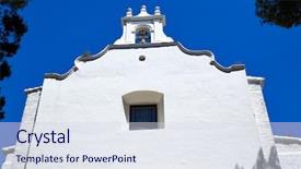  Presentation with church tithes - PPT theme having sant vicente in liria church background and a sky blue colored foreground