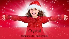  Presentation with patient clothes - PPT theme featuring cute joyful girl with santa background and a  colored foreground