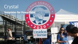  Presentation with bernie sanders - PPT layouts with santa-ana-california-usa-february background and a teal colored foreground