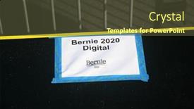  Presentation with bernie sanders - PPT theme consisting of santa-ana-california-usa-february background and a tawny brown colored foreground