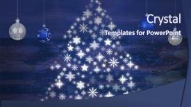  Presentation with animation - Colorful PPT theme enhanced with santa animation - digital composite of christmas bauble backdrop and a ocean colored foreground