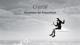  Presentation with announcing - Colorful slide deck enhanced with santa announcing something in megaphone backdrop and a light gray colored foreground