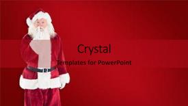  Presentation with secret - Audience pleasing PPT theme consisting of santa asking for quiet backdrop and a crimson colored foreground