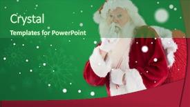  Presentation with bag - Slides enhanced with santa asking for quiet background and a forest green colored foreground