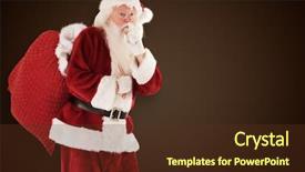  Presentation with bag - Theme featuring santa asking for quiet background and a tawny brown colored foreground