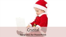  Presentation with cute baby - PPT theme featuring santa baby on the white background and a lemonade colored foreground
