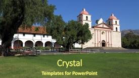 Presentation with mission - Theme enhanced with santa barbara mission california usa background and a tawny brown colored foreground