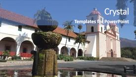  Presentation with mission - PPT layouts with santa barbara mission background and a teal colored foreground