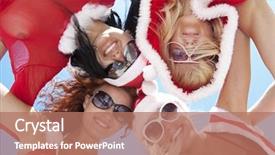  Presentation with sky blue - Presentation theme having image of a frightened boy under the covers with a flashlight background and a dark gray colored foreground