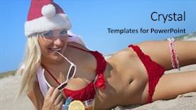  Presentation with sex women anemal - Slides consisting of santa beach - young sexy women in christmas background and a  colored foreground