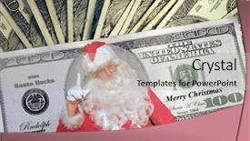  Presentation with lays - Colorful PPT theme enhanced with santa bucks featuring yours truly as santa himself lays across a pile of cash backdrop and a light gray colored foreground