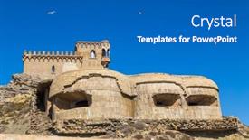  Presentation with tower - Presentation enhanced with santa-catalina-castle-an-observation background and a teal colored foreground