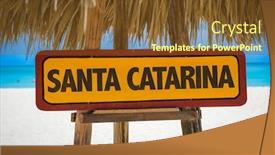  Presentation with santa - PPT layouts enhanced with santa-catarina-sign-with-beach background and a tawny brown colored foreground