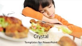  Presentation with food in spoon falling - Beautiful slides featuring santa chicken - kid falling asleep backdrop and a lemonade colored foreground