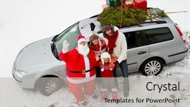  Presentation with family tree - Theme with santa claus - family is car background and a light gray colored foreground
