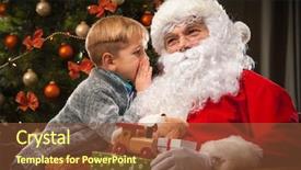  Presentation with christmas tree - PPT theme featuring santa claus and a little background and a tawny brown colored foreground