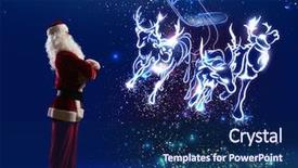  Presentation with cartoon animals - Cool new presentation design with santa claus and christmas deers backdrop and a navy blue colored foreground