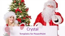  Presentation with christmas girl - Amazing PPT theme having santa-claus-and-christmas-girl backdrop and a sky blue colored foreground