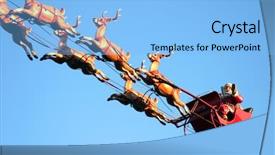  Presentation with santa sleigh - Cool new slides with full body of a beautiful african rhodesian ridgeback male hound dog with exhausted expression in the face hackling and resting in the sun on the beach by lying in the sand and watching outdoors in summertime backdrop and a coral colored foreground