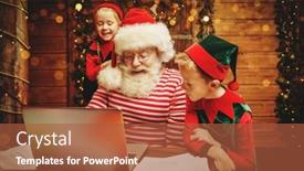  Presentation with children reading - Presentation theme featuring santa-claus-and-little-elves background and a red colored foreground