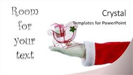  Presentation with text box - PPT theme enhanced with santa claus arm holds a diamond ring in a ring box isolated on white with room for your text or images background and a white colored foreground