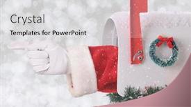 Presentation with santa claus holding scroll paper - Amazing theme having santa-claus-arm backdrop and a light gray colored foreground
